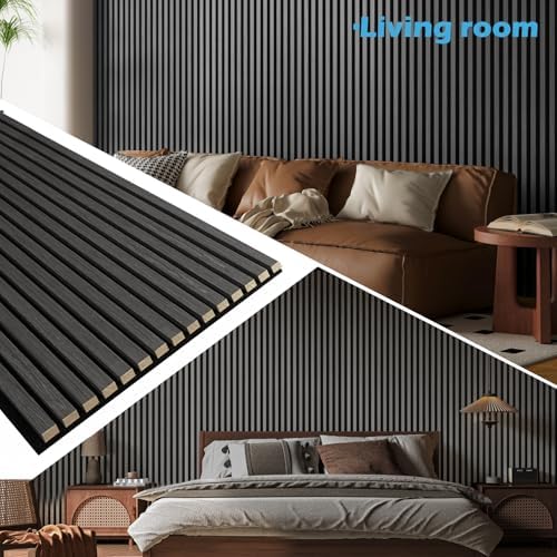 Art3d Acoustic Wood Slat Panels 94.5"x24", Smoky Oak - Image 3