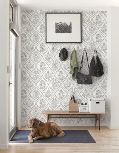 Toduso Peel and Stick Wallpaper Vintage Wall Paper Black and Cream White - Image 2