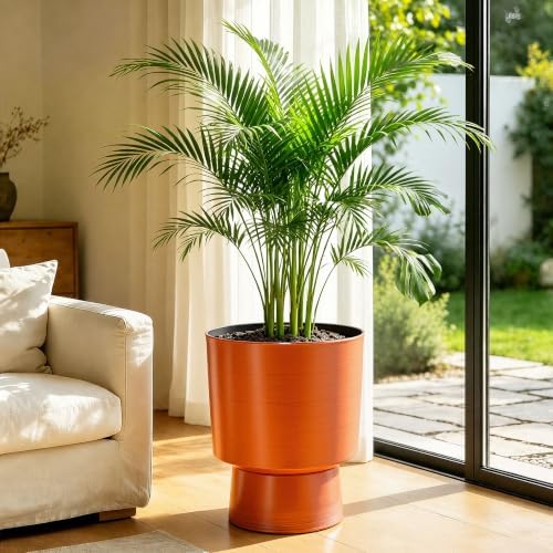 16.8" Planters for Outdoor Plants, Large Urn Flower pots S/2 - Image 2