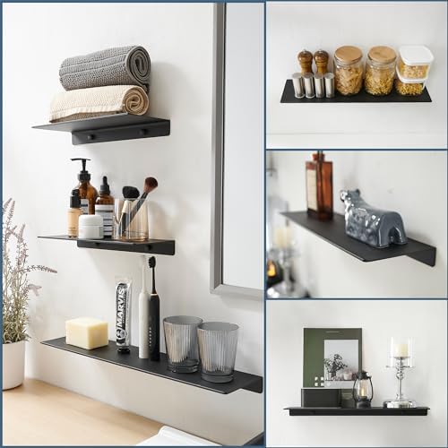 JOOM Black Metal Wall Floating Shelf, Small Bathroom, Display Shelves - Image 5