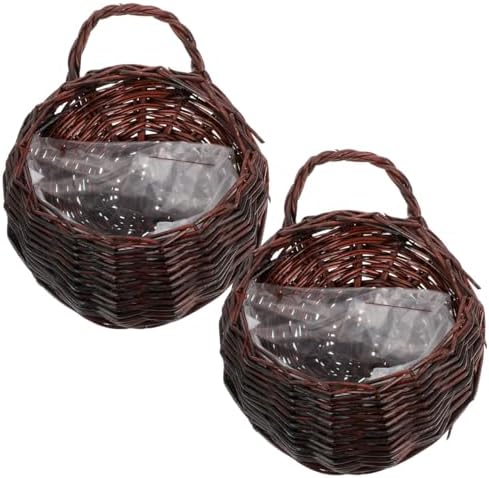 DOITOOL Rattan Woven Hanging Basket: 2PCS Wicker Wall Planter Woven Hanging by DOITOOL