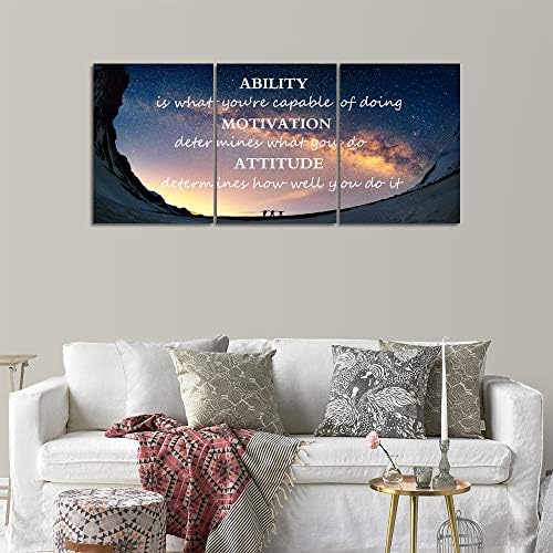 3 Panels Successful Inspirational Posters Quotes Wall Art Ability Modern - Image 5