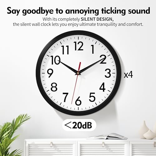 4 Pcs Multi Time Zone Wall Clock Silent Non Ticking Quartz Battery Operated - Image 3