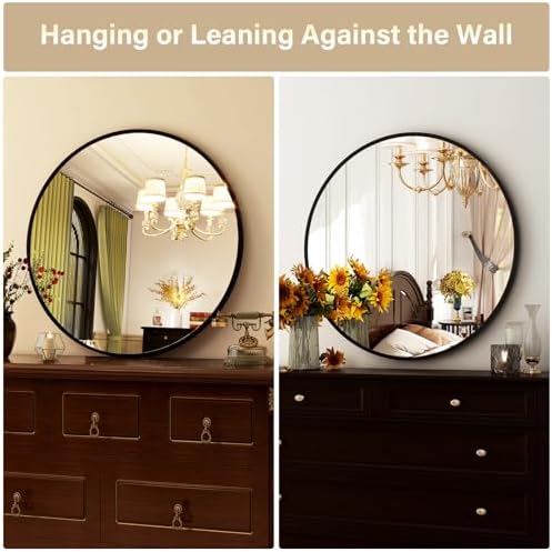 HARRITPURE Round Mirror 20 Black Wall Mounted Circle Mirrors - Image 6