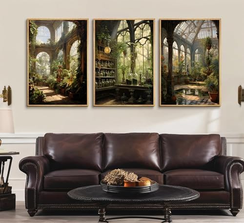 3pcs William Morris Green Plants Canvas Wall Art Medieval Castle Posters Prints - Image 2