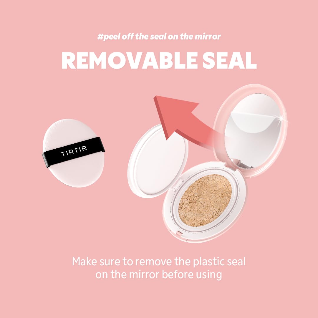 [*Mini Size*] TIRTIR All Cover Pink Cushion | Korean Cushion Foundation, (#33C Hazel, 0.15 Fl Oz)