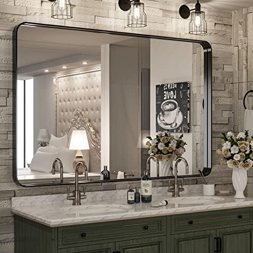 TokeShimi 48 x 36 Inch Black Bathroom Vanity Mirror by TokeShimi