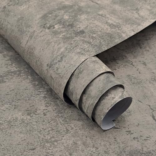 3yecao Grey Concrete Contact Paper Gray Concrete Wallpaper Peel and Stick by 3YECAO