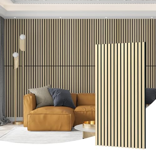 AMZDEPOT Soundproof Wood Slat Wall Panel, 2 Pack by AMZDEPOT