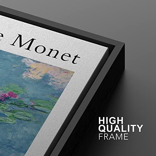 MUDECOR Framed Wall Art Print Set Water Lilies by Claude Monet Nature - Image 5