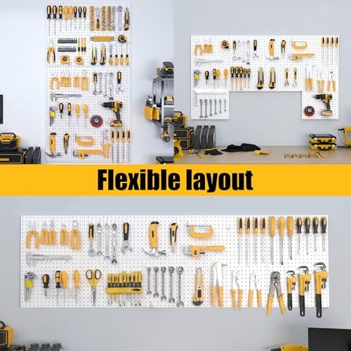 Spampur Peg Board, 10 Pack Metal Pegboard Panels, Pegboards Wall Organizer - Image 5