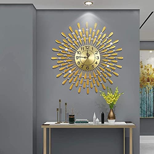 Large Wall Clock Metal Decorative Wall Clocks 3D Non-Ticking Silent Quartz by JUGV