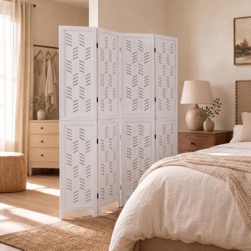 GIANTEX 4 Panel Folding Room Divider, Wood Privacy Screen - Image 2