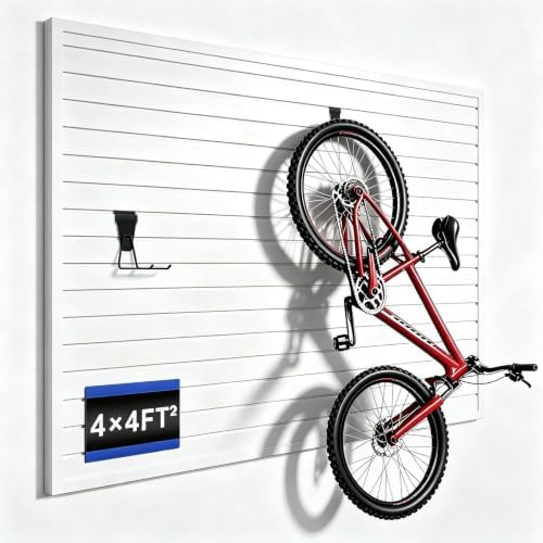 PVC Slatwall Panels, 4 ft x 4 ft Garage Wall Storage Systems by Fivaz