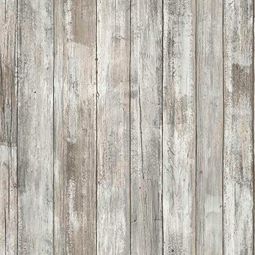 RoomMates Brown Weathered Planks Peel and Stick Wallpaper - Image 4