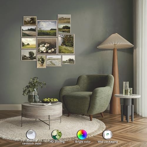 MAZUKO 12 Pcs Unframed Vintage Moody Landscape Art - Image 4