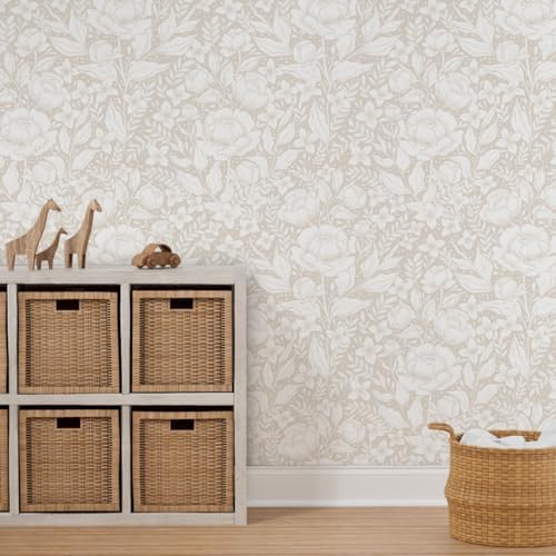 Spoonflower Neutral Victorian Peel and Stick Removable Wallpaper - Image 7