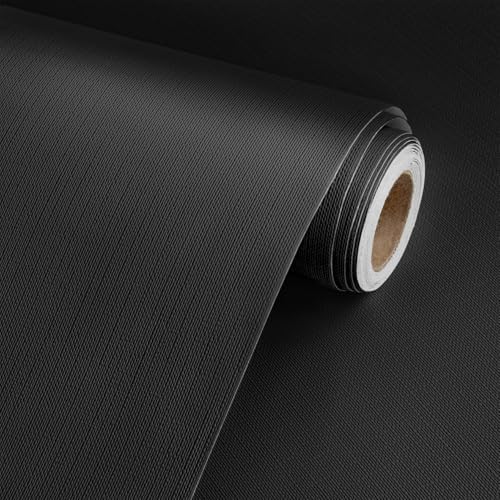 Rugreat Matte Black Peel and Stick Wallpaper Solid Modern 118inL 15.7inW by ExploringWallpaperArtwithRugreat