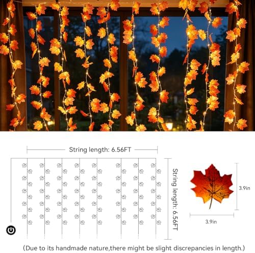 suddus Curtain Lights, Fall Garland - Image 7