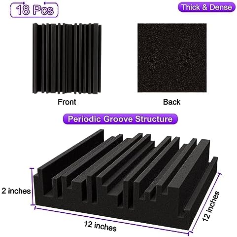 TroyStudio Thick Acoustic Foam Panels, Dense Soundproof Padding Tile, Recording - Image 2