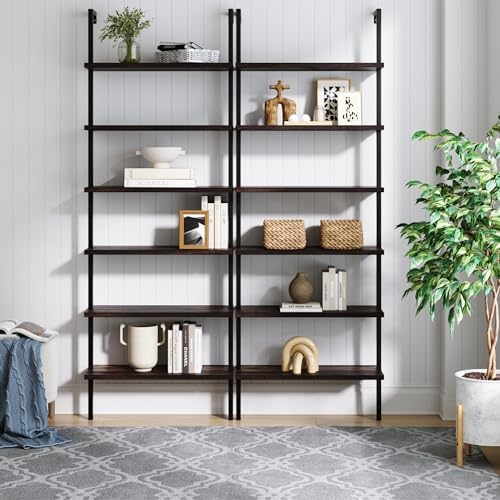 Nathan James Theo 6-Shelf Tall Bookcase, Wall Mount Bookshelf by Unknown