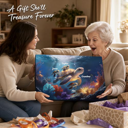Ipplee Custom Canvas Print Sea Turtle Family - Image 5