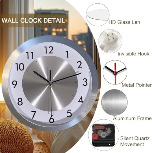 Modern Silent Non Ticking Wall Clock Battery Operated - Image 2