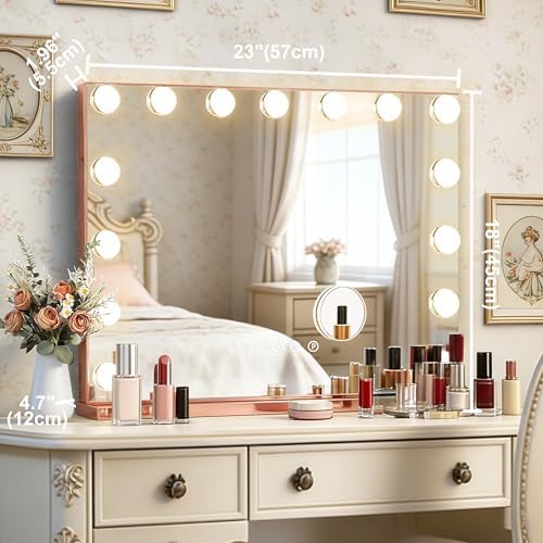 Ratsamee Rose Gold Hollywood Vanity Mirror - Image 3