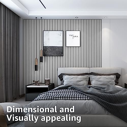 Art3d 96 x 6 Inch WPC Wood Diffuser Slat Wall Panel, Matte White - Image 5