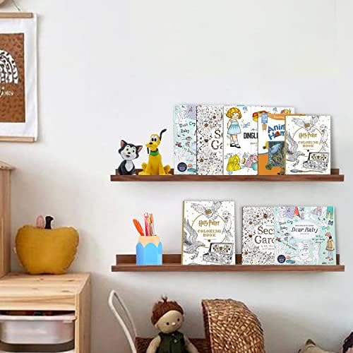 AZSKY Light Walnut Color Wood Wall Floating Shelves - Image 4