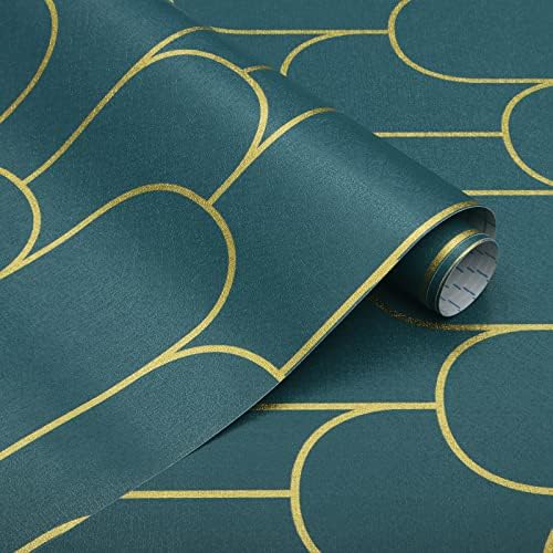 Yasinet Peel and Stick Wallpaper Green and Gold Wallpaper Dark Green Contact by Yasinet