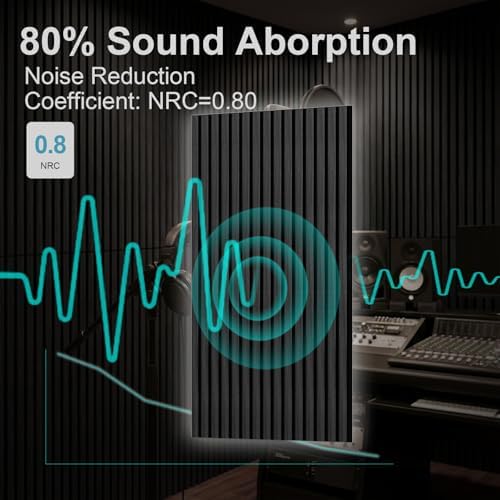 Wood Slat Acoustic Wall Panels, 4 Pack, 47.2 x 23.6 in - Image 5