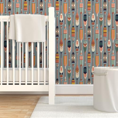 Spoonflower Lake House Cabin Peel and Stick Wallpaper - Image 6