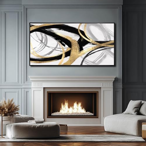 Abstract Wall Art Pictures for Living Room Gold Wall Decor Line Art for Bedroom - Image 5