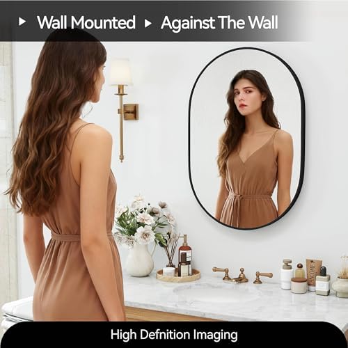 SCWF-GZ 30x20 Runway Mirror Round Wall Mounted/Against Wall Black - Image 5