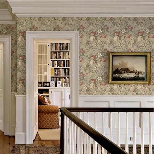 Peel and Stick Wallpaper for Bedroom Vintage Red Floral Self-Adhesive - Image 4