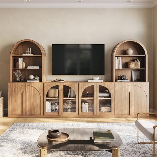 BELLEZE Bijou 126" Wall Unit 6-Piece Modular TV Stand by BELLEZE