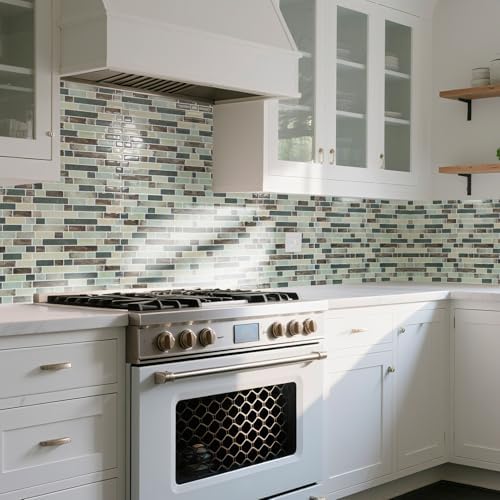 Art3d Linear Design Tile Peel and Stick Backsplash, Dark Brown - Image 2