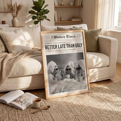 Vintage Black And White Newspaper Wall Art 8x10in Wood Grain Frame Trendy - Image 6
