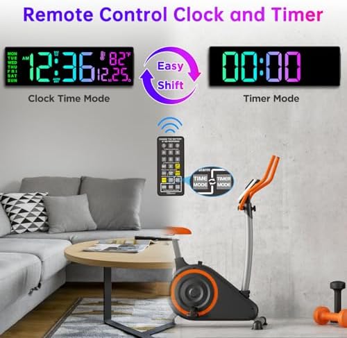 Soobest 14.2 Inch Electric Digital Wall Clock, LED Large Display - Image 4