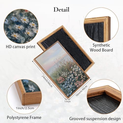 CHDITB Seaside Floral Framed Canvas Wall Art Set, Nature Inspired Ocean View - Image 6