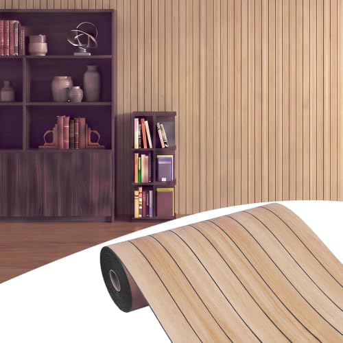 Elvone Peel and Stick PVC Slat Wood Wall Panel by Elvone