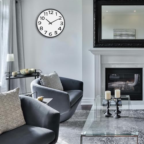 20 Inch Large Wall Clock Silent Quartz Analog Round Battery Operated - Image 6