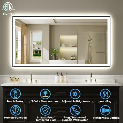 60x40 LED Bathroom Mirror with Lights - Image 2