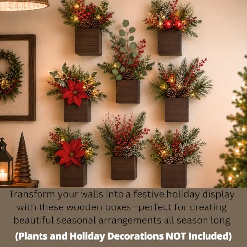 LaLaGreen Wood Planter Boxes for Plants Wooden Wall Planters - Image 3