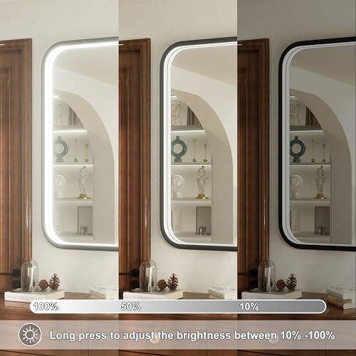 40"x30" Black LED Bathroom Mirror - Image 3