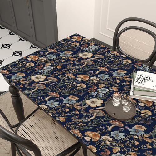 Froluya Dark Blue Mushroom Peel and Stick Wallpaper Floral Contact Paper - Image 7