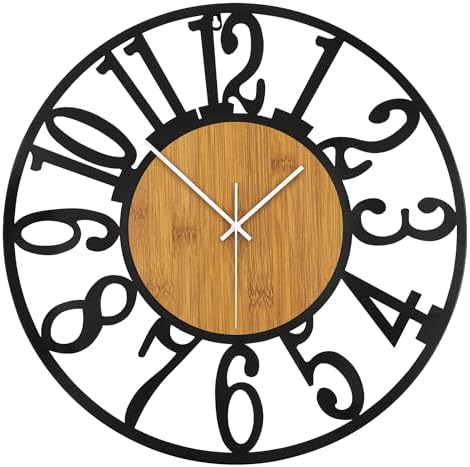 Maxstar Large Round Wall Clock for Living Room Decor Battery Operated Non by Maxstar