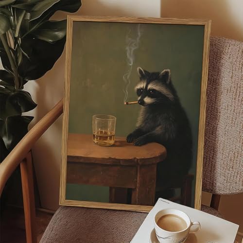 Whimsical Raccoon Wall Art Funny Raccoon Wall Decor Picture Dark Academia - Image 3