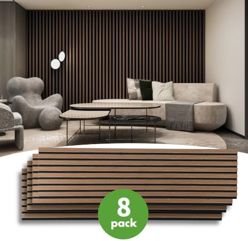 Art3d 12" x 93" Acoustic Wood Slat Wall Panel, 62 sq.ft, Deep Walnut - Image 2